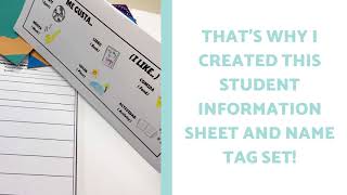 Student Information Sheet and Name Tags for Back to School | World Language Classroom