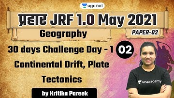 02:00 PM - JRF 1.0 May 2021 | Geography by Kritika Pareek | Continental Drift, Plate Tectonics