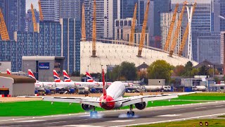 23 MINS SPECTACULAR STEEP LANDINGS & TAKEOFFS at London City Airport | 4K | Plane Spotting at LCY!