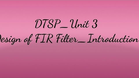 FIR Filter Introduction