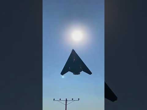 Low overhead pass Nighthawk F-117 fighter jet