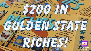 Full $200 in Golden State Riches ‼️ #california #lottery #scratchers #shortvideo #gambling  Guide
