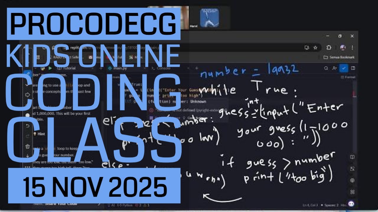 ProCodeCG Kids Regular Coding Class - Online - 15 Nov 2025 - YouTube