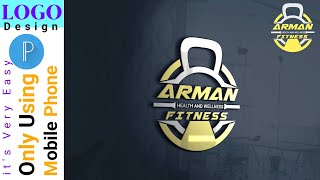 How to make GYM Fitness logo design pixellab tutorials mobile phone tutorial screenshot 2