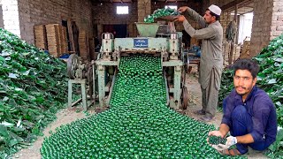 Incredible Process of Recycling Waste Glass Without Safety Equipment-Mass Production of Glass Marble