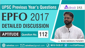 EPFO Solved Paper 2017 | EPFO Previous Year Question Paper | Aptitude for UPSC EPFO