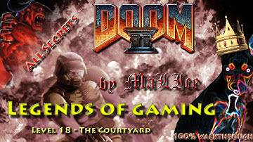 Doom 2 (jDoom) 100% walkthrough - Level 18 The Courtyard (all secrets)