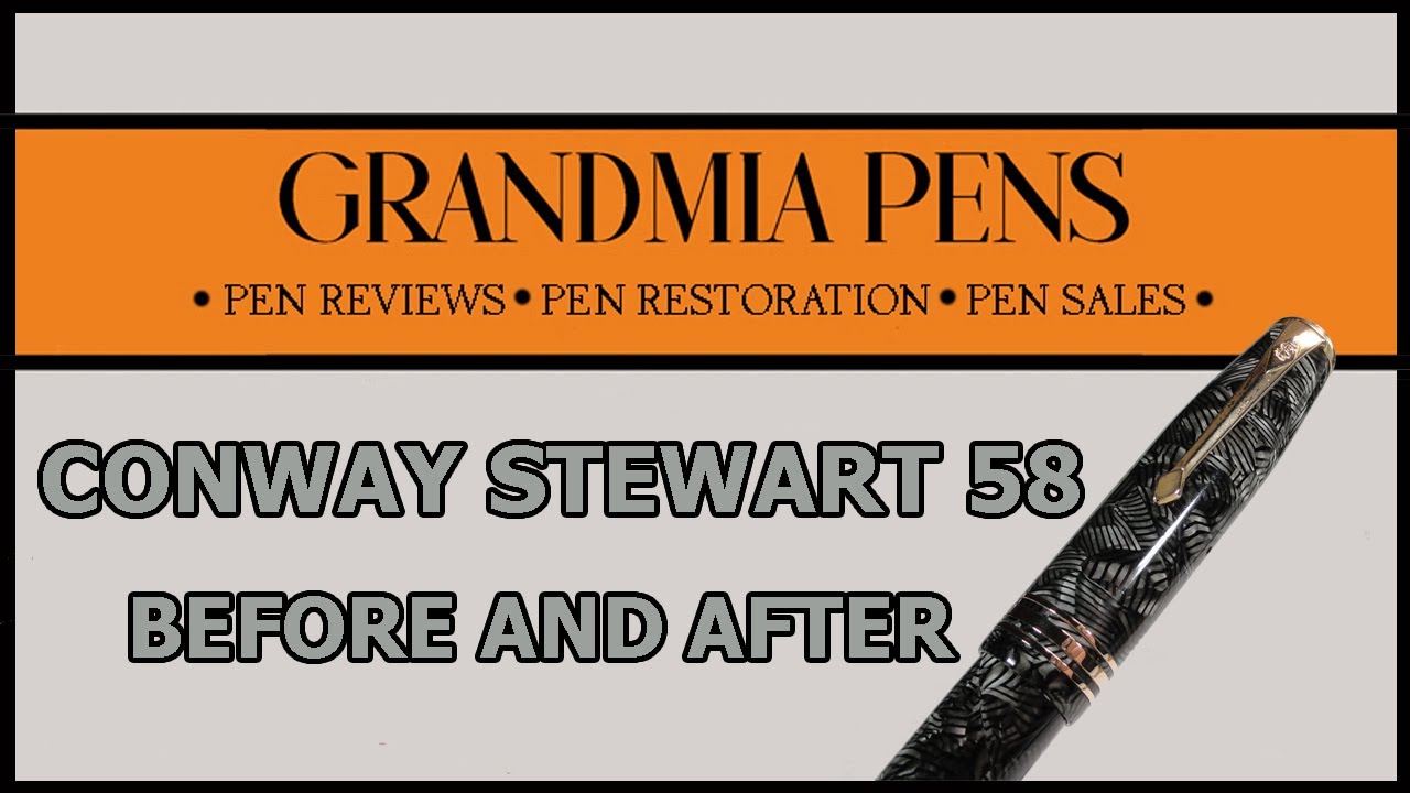 CONWAY STEWART 58 IN GREY HATCH FOUNTAIN PEN - YouTube