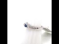 Montana Yogo Sapphire 1/5ct & Diamond 3 Stone Ring 14K White Gold