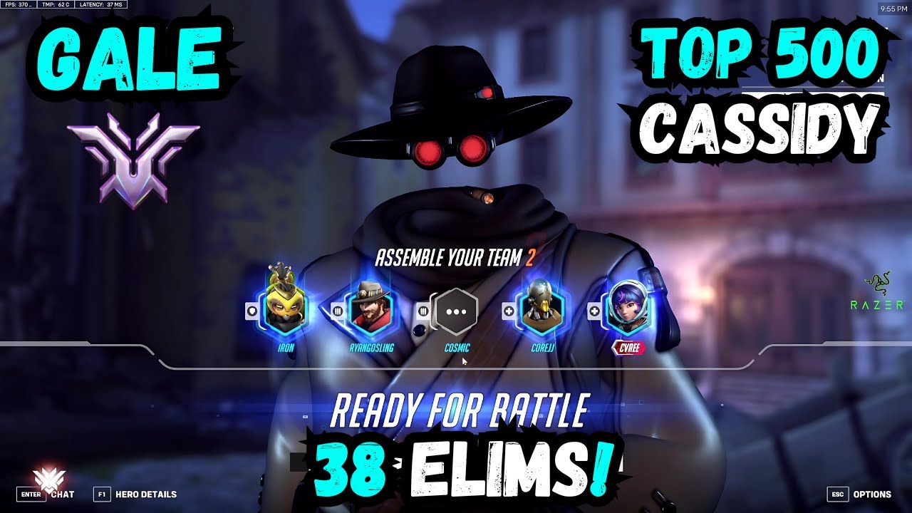 38 ELIMS! GALE | TOP 500 CASSIDY | ADLERSBRUNN | OVERWATCH 2 SEASON 13 GAMEPLAY