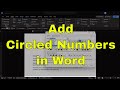How to Add CIRCLED NUMBERS in Microsoft Word