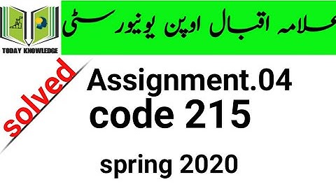 aiou solved assignment spring 2020 | code 215 assignment no 04