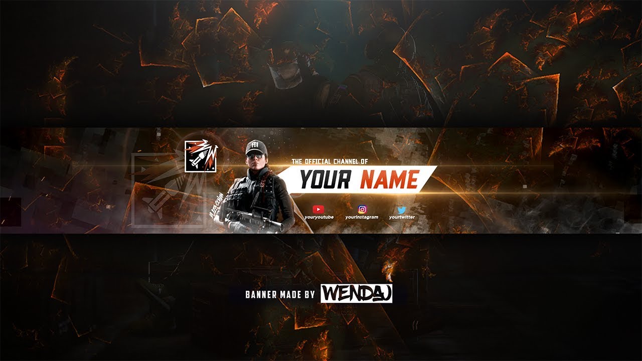 Free Rgb Banner Ash Rainbow Six Siege Youtube Banner Template Psd Youtube