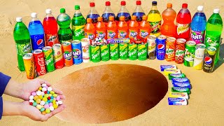 Mentos vs Fanta, Coca Cola, Sprite, 7up, Schweppes, Mtn Dew, Pepsi and Mirinda in pit underground