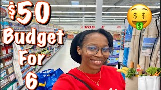 Stretching MY LAST $50 ON Groceries for 6! Come shop with me🛒 #budgetshopping #explore #fyp