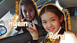 Babymonster Rora with NewJeans Hyein (predebut moments)