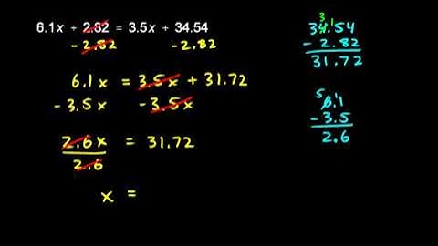 Prealgebra 5.6b - Decimal Equation Example (1)
