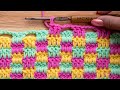HOW to CROCHET MINI CHECK PLAID STITCH - Easy Block Stitches by Naztazia