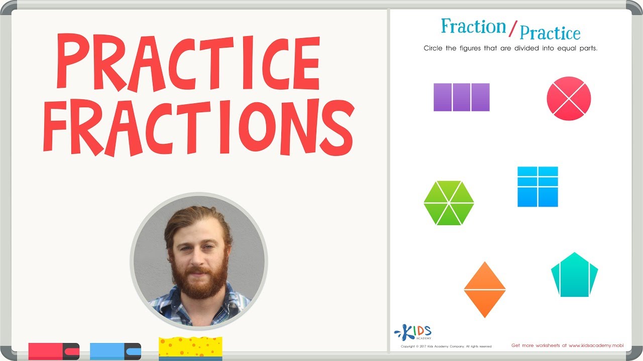 Practice Fractions - Math for 1st Grade