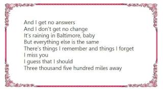 Counting Crows - Raining in Baltimore LP Version Lyrics