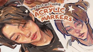 ⋆ first time trying out acrylic markers! ౨ৎ⋆˚ drawing felix : w/lightwish