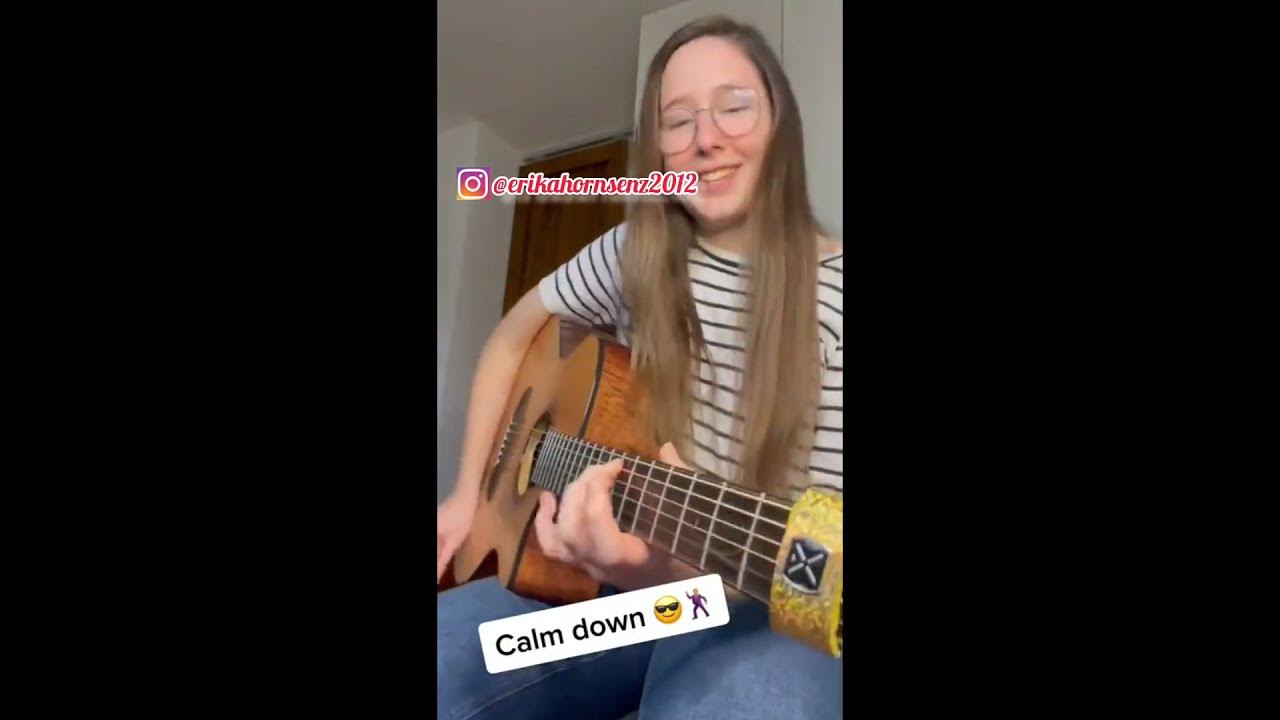 Rema Calmdown fingerstyle cover by @erikahornsenz2012 #acoustic #fingerstyle #guitar #ream #calmdown