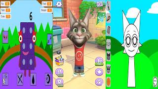 Talking Tom Cat vs Talking Sprunki Wenda & Brud 67 vs Talking Numberblocks - All Foods