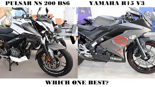 2020 Bajaj Pulsar NS 200 BS6 vs Yamaha R15 V3 BS6 | Detailed Comparison | R15 Vs NS | Which one Buy?