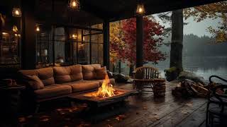 Cozy Lake House ~ Morning Rain With Bonfire For Sleep, Study