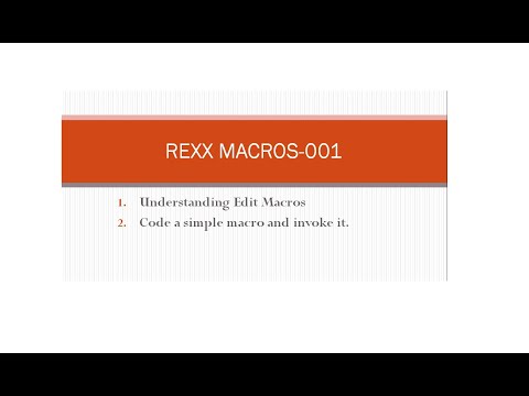 REXX Programming | Macros | 01 | Introduction