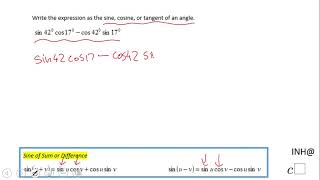 INH: Trigonometry: Simplifying Trigonometric Expressions #6