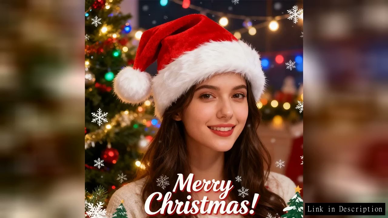 Christmas Santa Hat Xmas Long Plush Holiday Red Hat For Adults And Kids Unisex 2025 New Year Festive