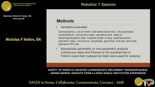 Safety of robotic assisted laparoscopic recurrent paraesophageal hernia repair