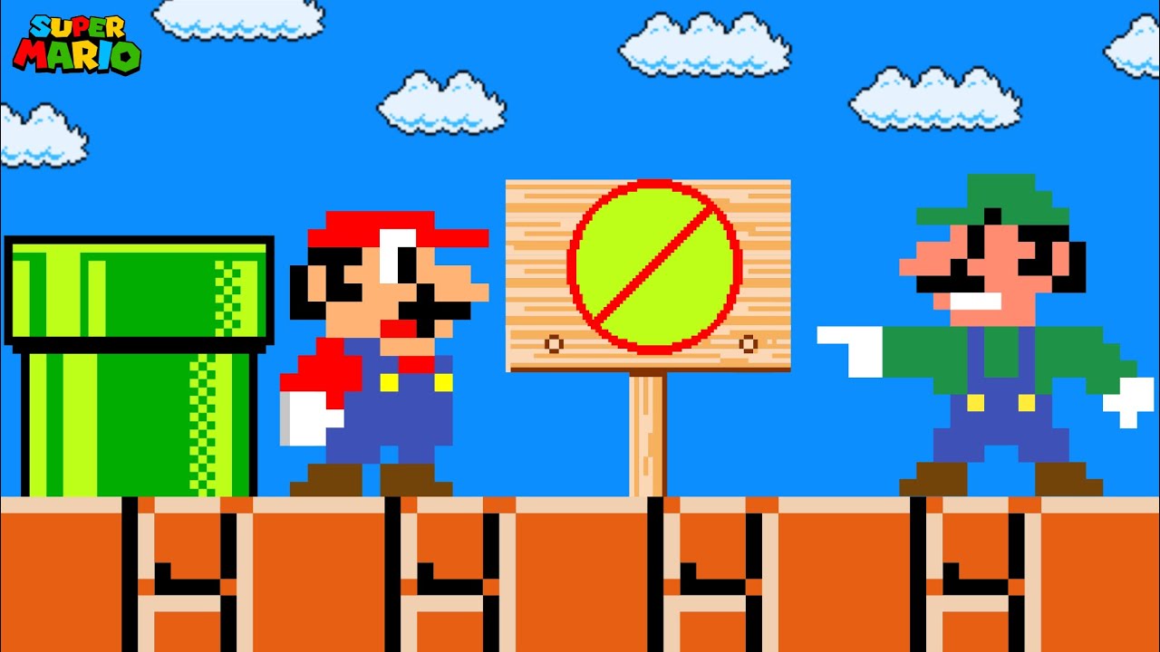 Super Mario Bros., but the color GREEN Is Forbidden