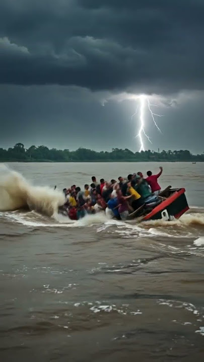 Nyaris Disambar Petir! Perahu Penuh Penumpang Tertangkap Kamera Saat Badai! ⚡