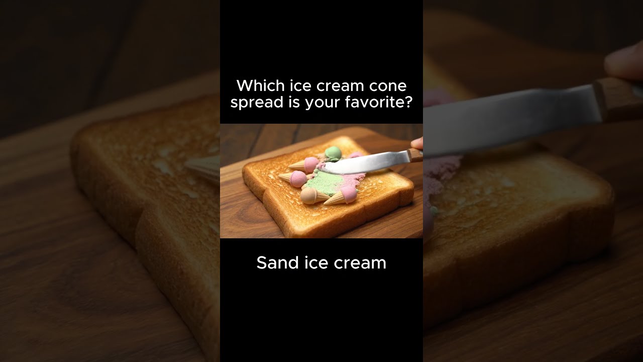 AI ASMR Spreading Ice Cream Cones On Toast Ai Satisfyling Glasscutting Asmr Aiasmr