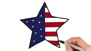 How to Draw Star US Flag | Memorial Day Drawings Update