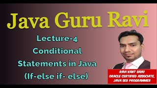 Conditional Statements || if-else if else Ladder || lec-4 || java
