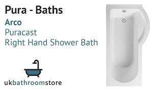 Pura - Arco Puracast Right Hand Shower Bath - PBSBRH15