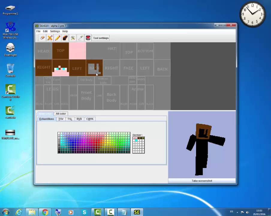 Tuto comment faire son skin minecraft avec un Logiciel. - YouTube