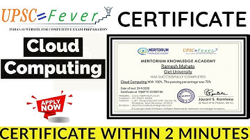 UPSC FEVER Certificate | Cloud Computing | Free Quiz Certificate | Free Certificate