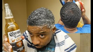 360 Waves Wash And Style Using Beer For shine | Amazing New Method screenshot 2