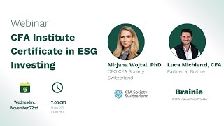 CFA ESG Webinar - Co-hosted by CFA Society Switzerland