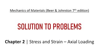Chapter 2 | Solution to Problems | Stress and Strain – Axial Loading  | Mechanics of Materials