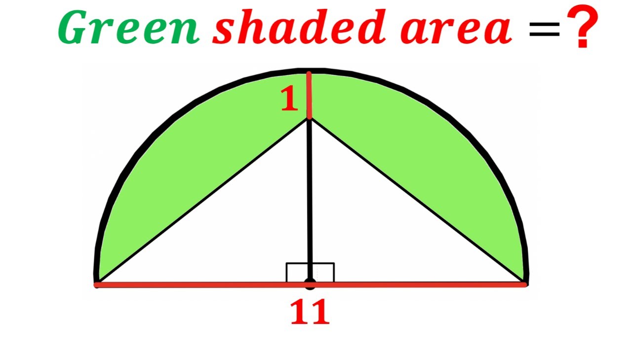 Can you find area of the Green shaded region? | (Semicircle) | #math # ...