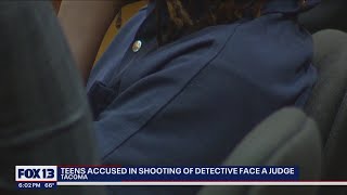 2 teens accused of stealing car, shooting detective face judge | FOX 13 Seattle