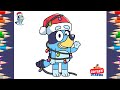 How To Draw Christmas Bluey Easy Christmas Drawing Tutorial 