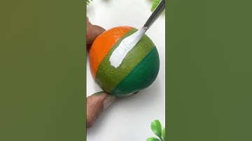 Independence Day drawing | Indian flag painting on ￼mosambi 🍊| diy Indian flag painting #art 🇮🇳