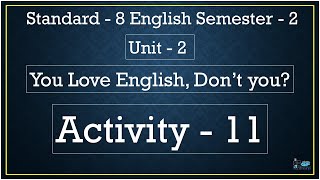 Std 8 English Sem 2 Unit 2 Activity 11
