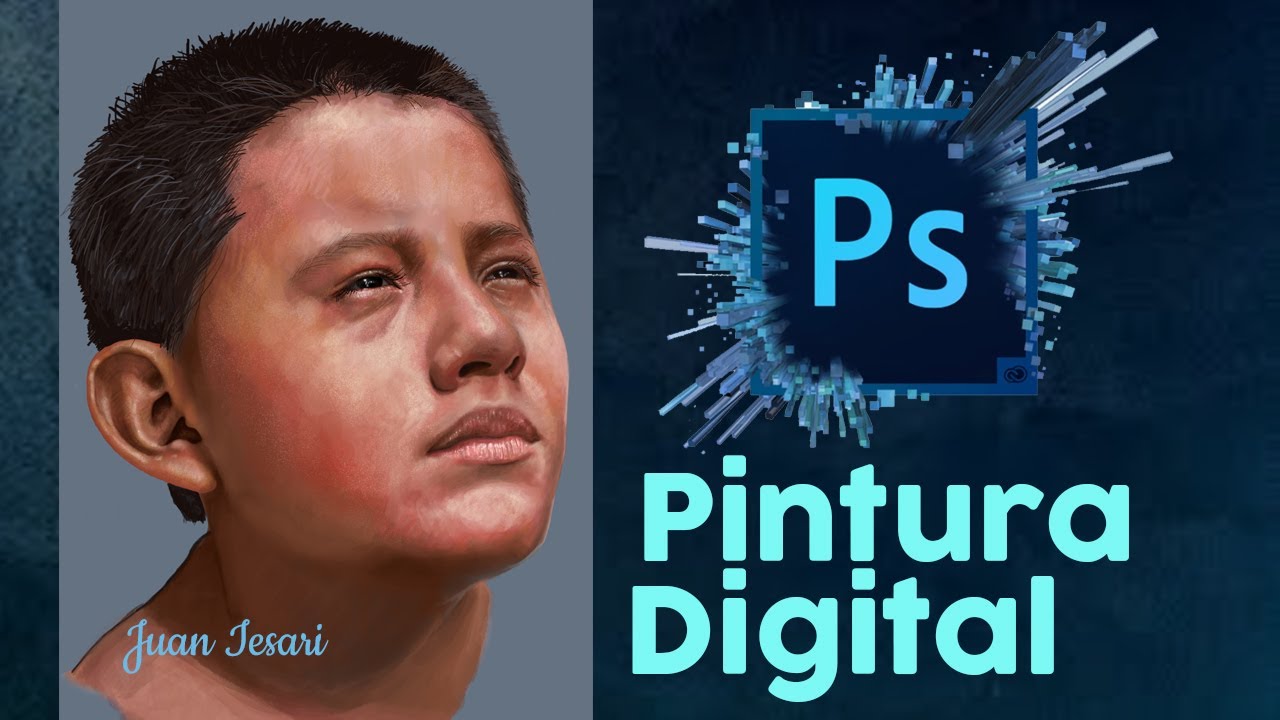 Ilustración digital, retrato en Photoshop